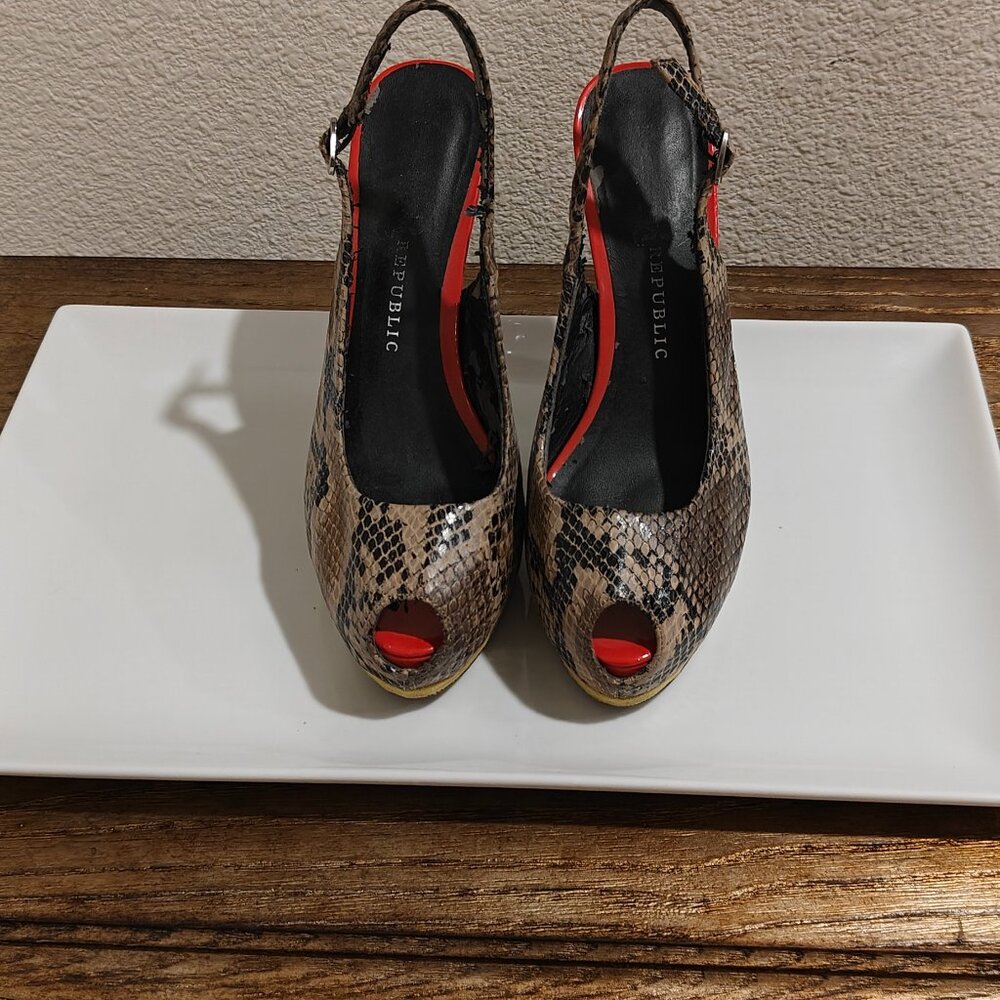 R&R Republic Python Print Platform Pumps (8) - image 1